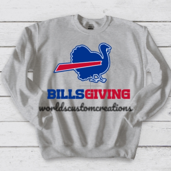 Bills Giving Thanksgiving football crewneck sweatshirt - Picture 2 of 3